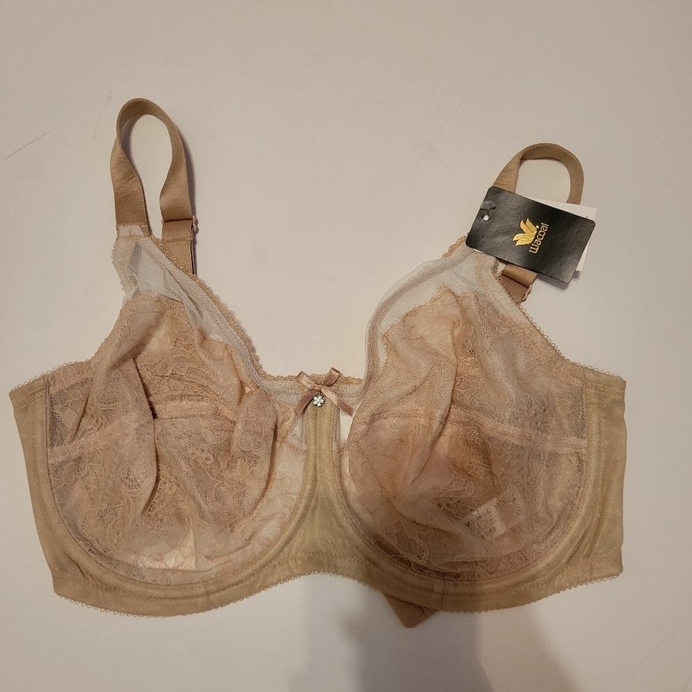 Wacoal Retro Chic Full Figure Underwire Lace Beige Bra  32G NWT Sexy Lingerie‎